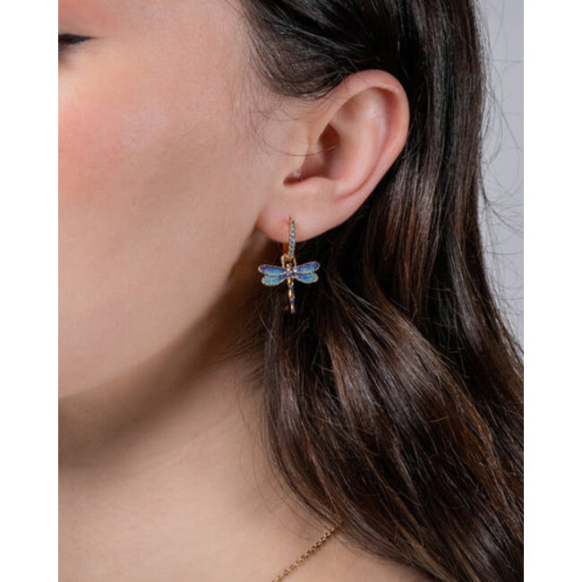 Fable England Dragonfly Charm Huggie Earrings