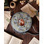 Fable England Chloe Circle Purse Embroidered Dormouse - Blue