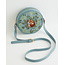 Fable England Chloe Circle Purse Embroidered Dormouse - Blue