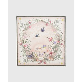 Fable England High Tea Narrative Ivory Square Scarf