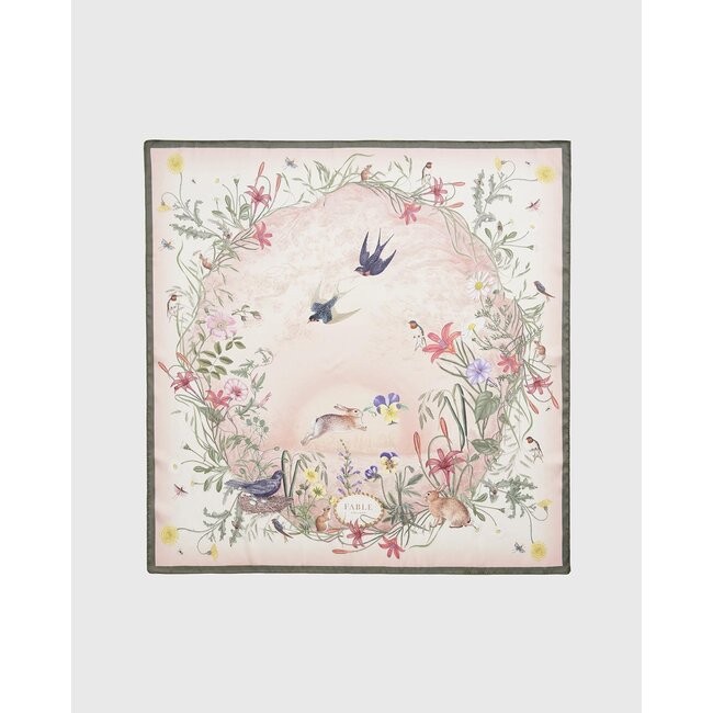 Fable England High Tea Narrative Ivory Square Scarf