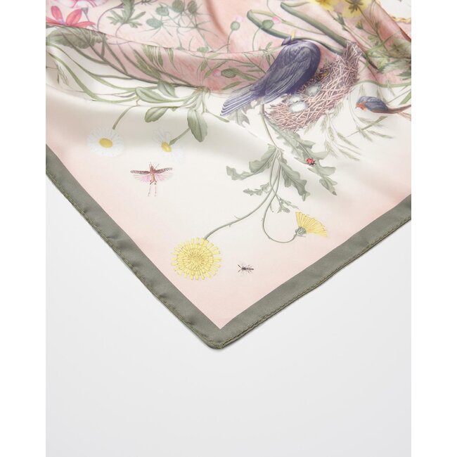 Fable England High Tea Narrative Ivory Square Scarf