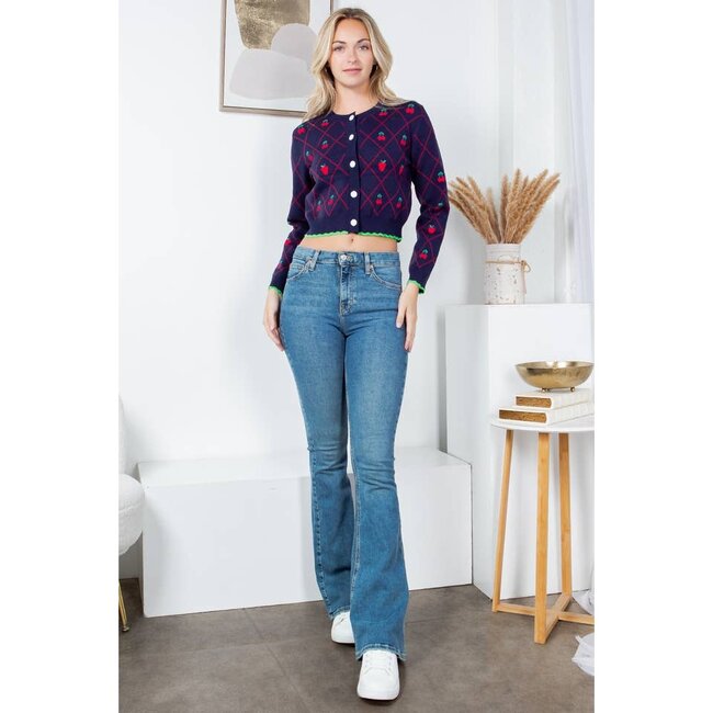 Retro Strawberry Cardigan