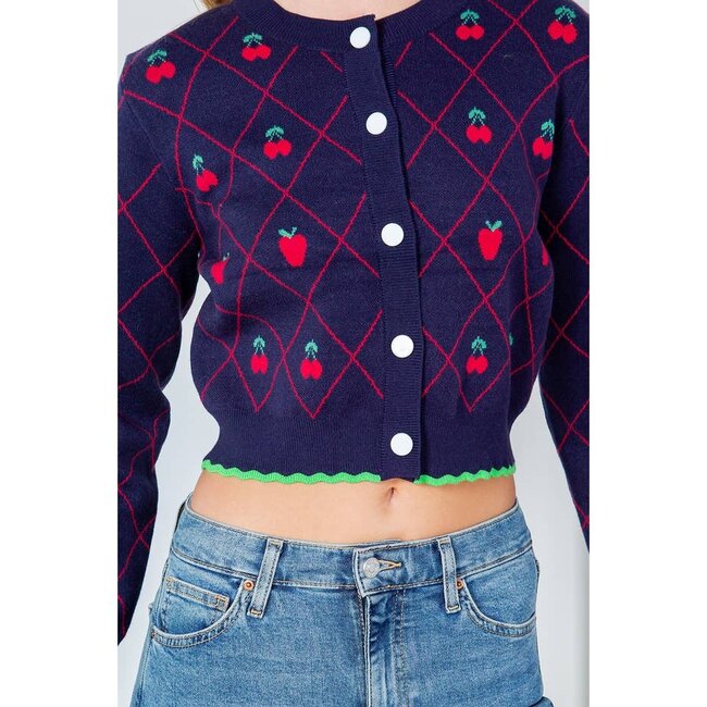 Retro Strawberry Cardigan