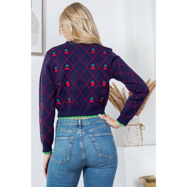 Retro Strawberry Cardigan