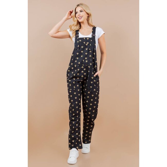 Betsy - Overalls in Bee Print