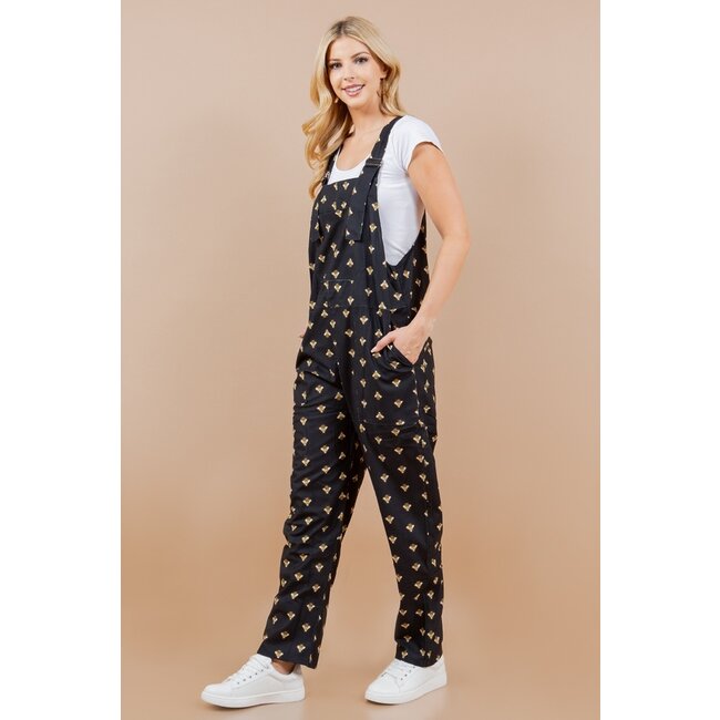 Betsy - Overalls in Bee Print