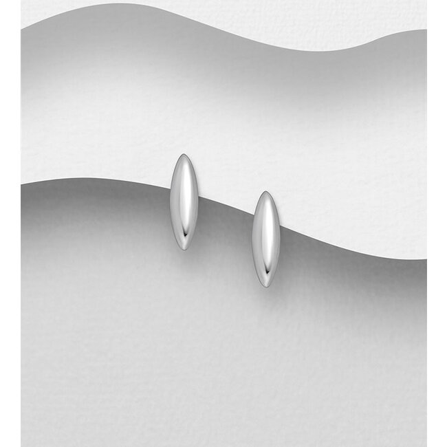 Sterling Sterling Silver Oval Studs