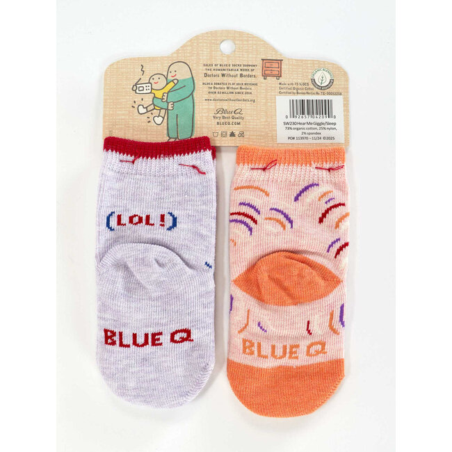 Blue Q Hear Me Giggle/Sleep Baby Socks
