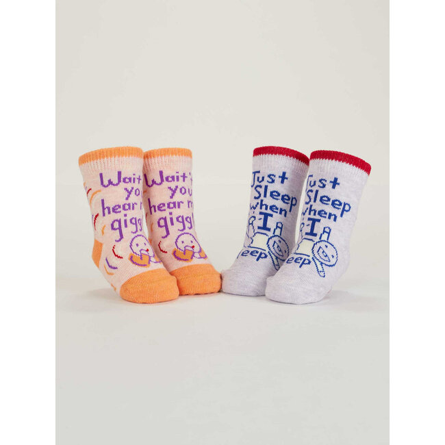Blue Q Hear Me Giggle/Sleep Baby Socks