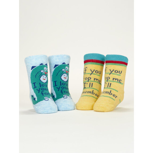 Blue Q Your Face/ Drop Me Baby Socks