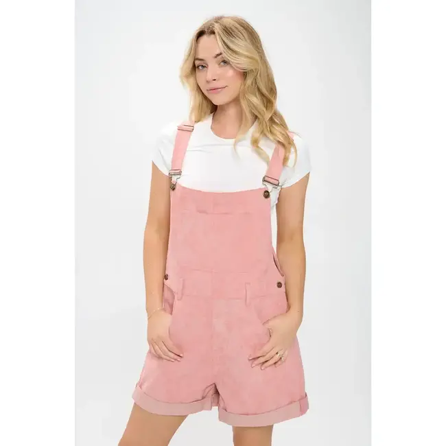Women Denim Shortall in Pink