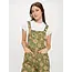 Vintage Flower Blossom Print Shortalls in Green