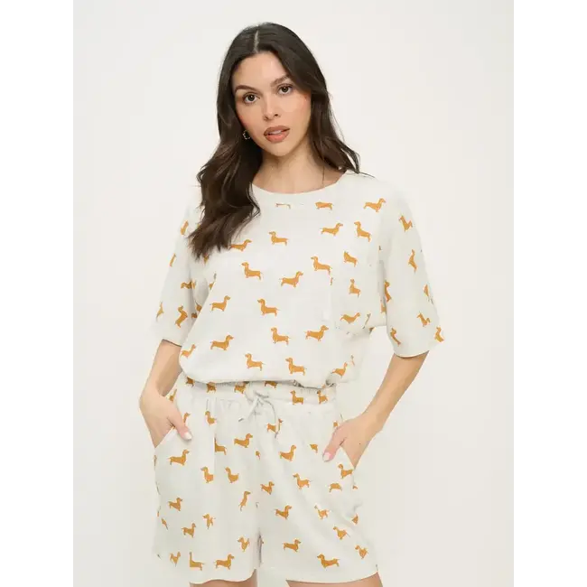 Yellow Wiener Dog Relaxed Fit T-Shirt