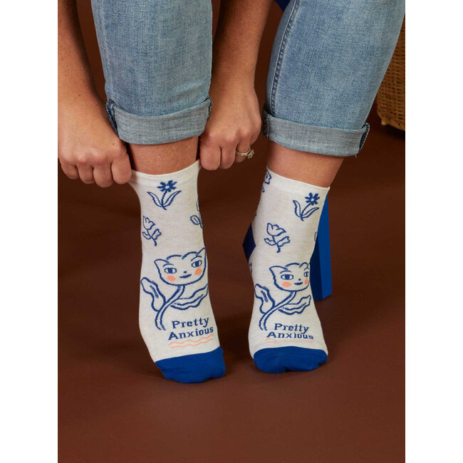 Blue Q Pretty Anxious Ankle Socks