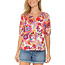 Liverpool Los Angeles Short Sleeve Button Front Shirred Woven Blouse