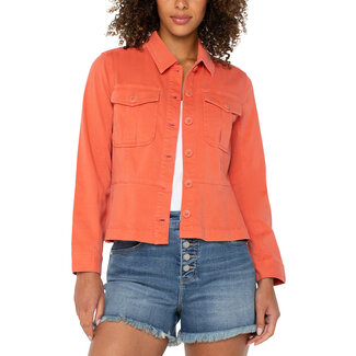 Liverpool Los Angeles Peplum Hem Trucker Jacket