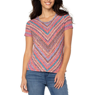 Liverpool Los Angeles Short Sleeve Scoop Neck Knit Top