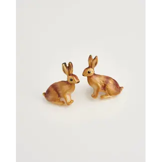 Fable England Enamel Rabbit Stud Earrings