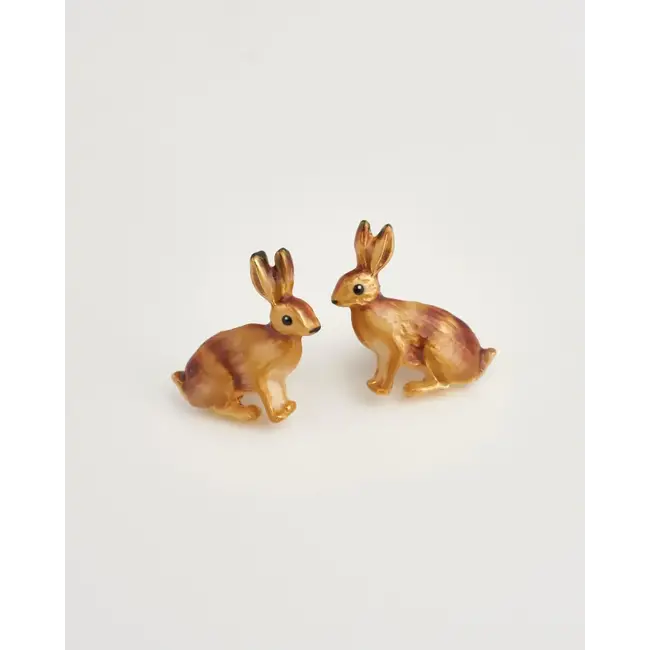 Fable England Enamel Rabbit Stud Earrings