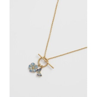 Fable England Forget Me Not Charm Toggle Necklace