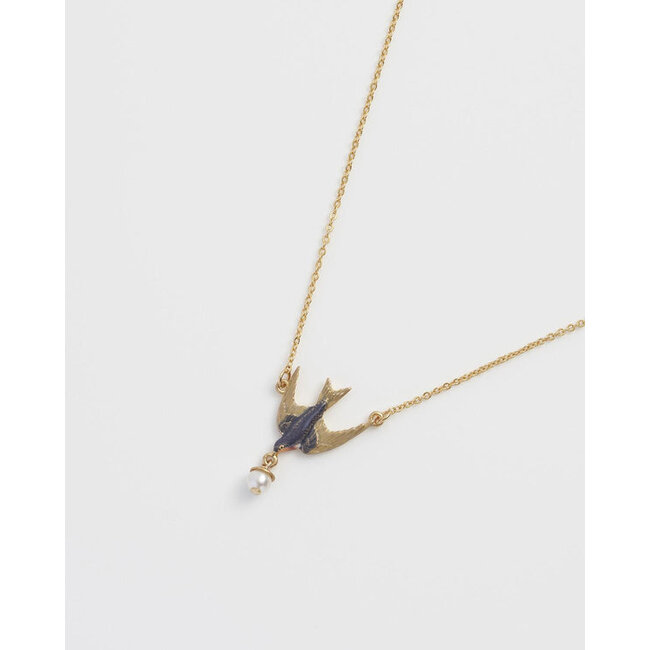 Fable England Swallow & Pearl Necklace