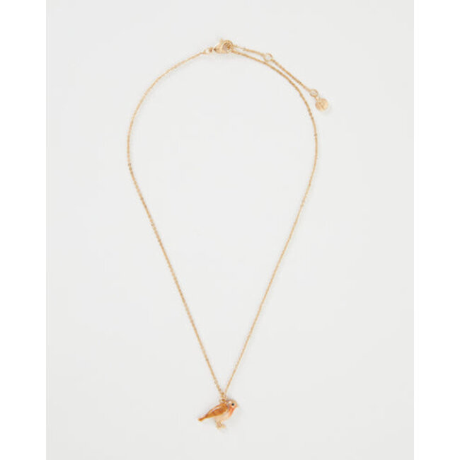 Fable England Enamel Robin Necklace