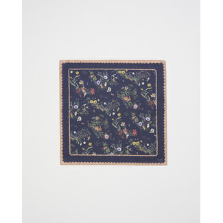 Fable England Navy Running Bunny Toile Square Scarf