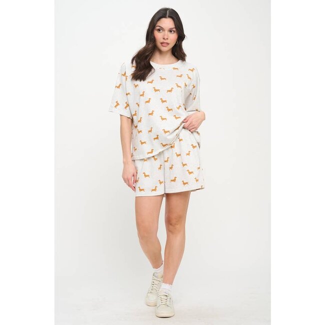 Yellow Wiener Dog Relaxed Fit T-Shirt