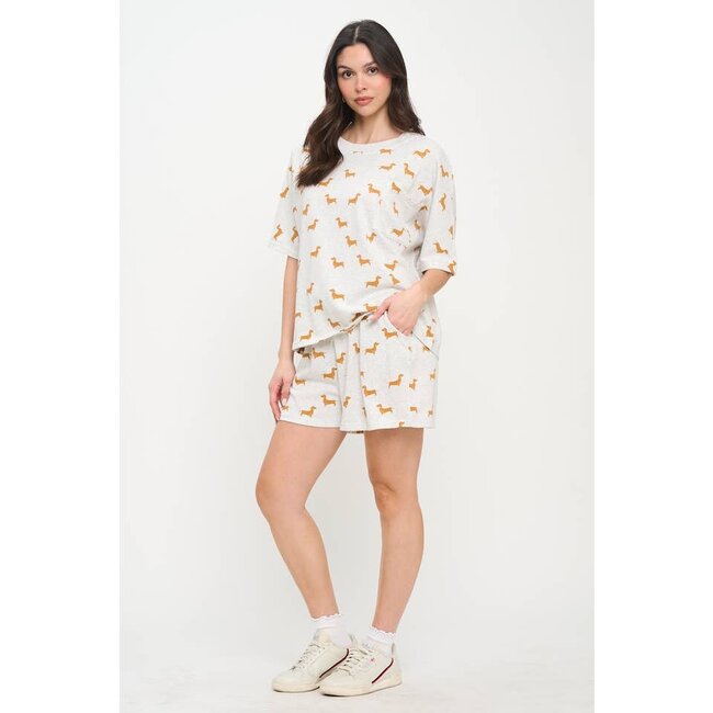 Yellow Wiener Dog Relaxed Fit T-Shirt