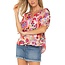 Liverpool Los Angeles Short Sleeve Button Front Shirred Woven Blouse