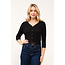 Poppy V-Neck Ribbed Cardigan in Black