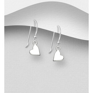 Sterling Sterling Drop Earrings with Hearts