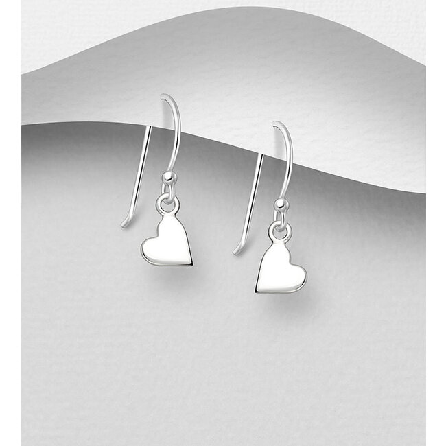 Sterling Sterling Drop Earrings with Hearts