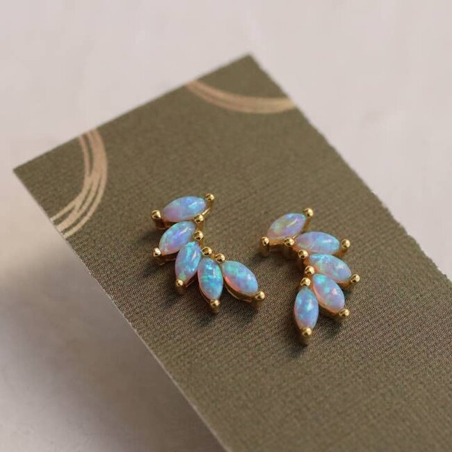 Silk Purse, Sow's Ear Gold Vermeil Opal Wing Stud Earrings