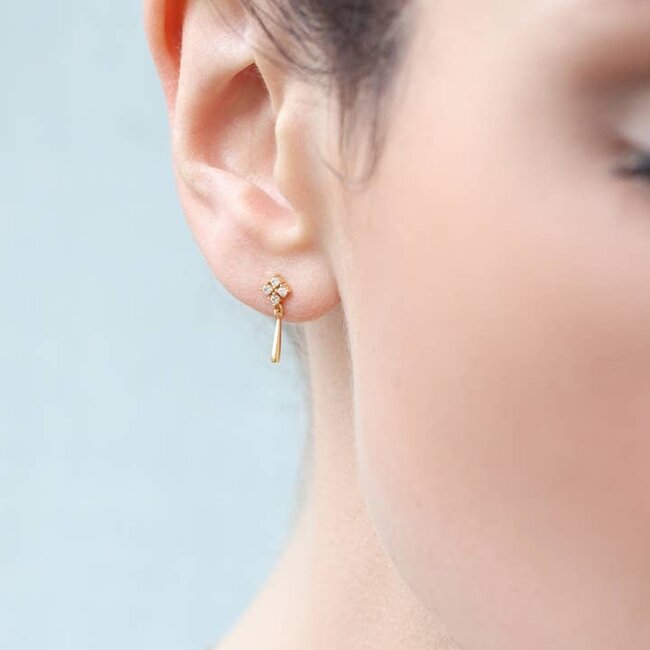 Silk Purse, Sow's Ear Edwardian Gold Drop Stud Earrings