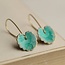 Silk Purse, Sow's Ear Seafoam Turquoise Leaf Earrings - Short