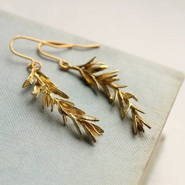 Silk Purse, Sow's Ear Rosemary Leaf Earrings