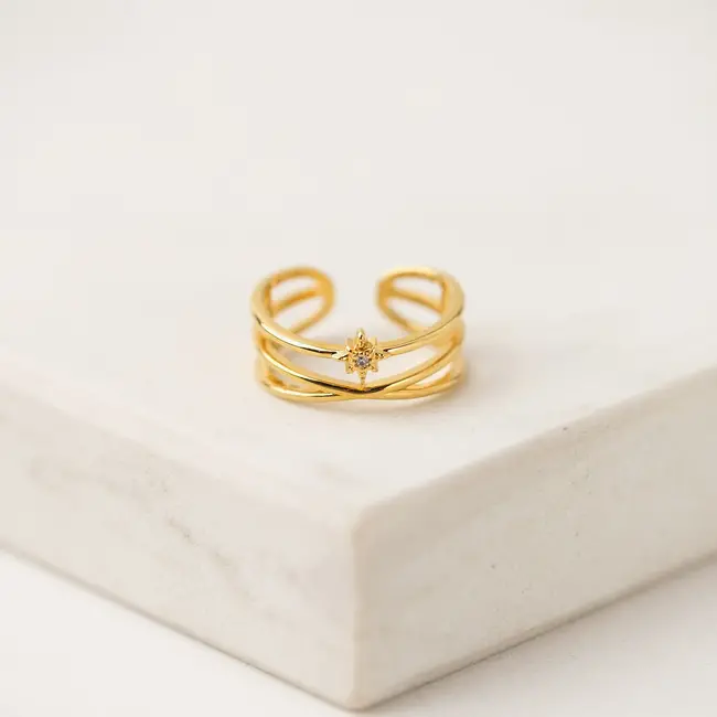 Lover’s Tempo Starburst Double Band Ring