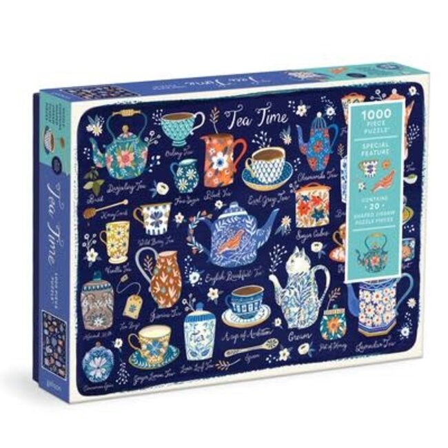 Galison/mudpuppy Tea Time 1000 Piece Puzzle with Shaped Pieces