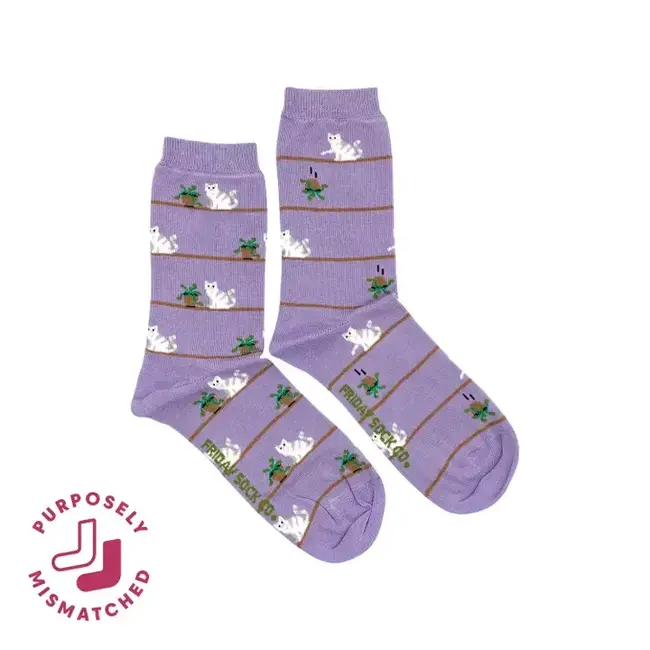 Friday Sock Co. Women's Cat & Plant Socks