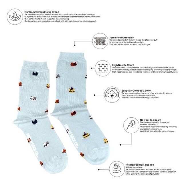 Friday Sock Co. Women's Tiny Cat Party Socks