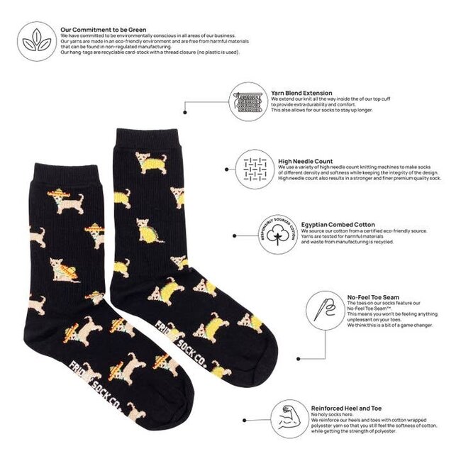 Friday Sock Co. Women's Taco Dog Socks