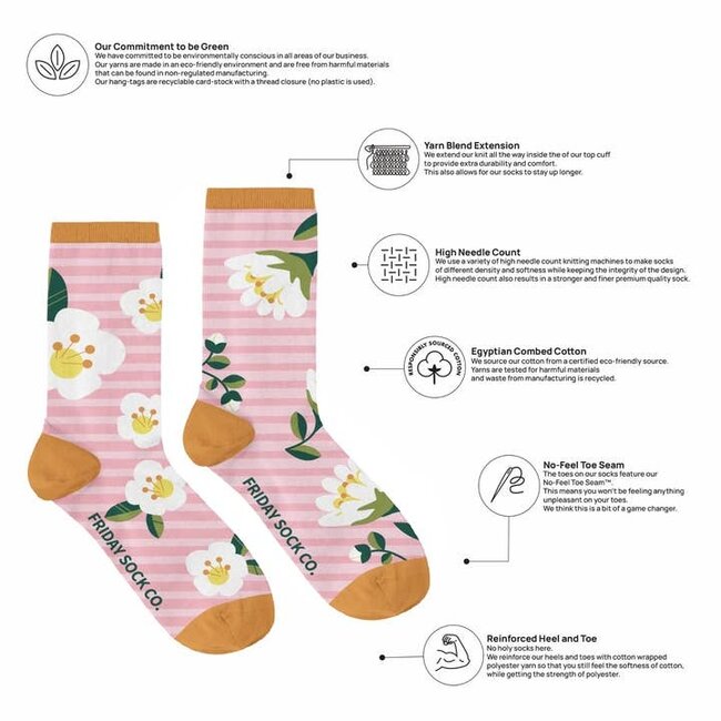 Friday Sock Co. Women's Pink Stripes Socks