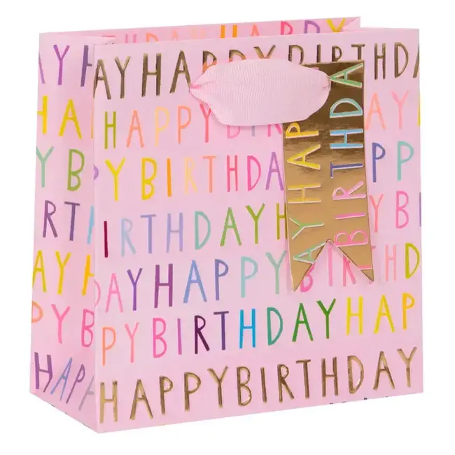 Bag - Small - Ps Happy Birthday Pink