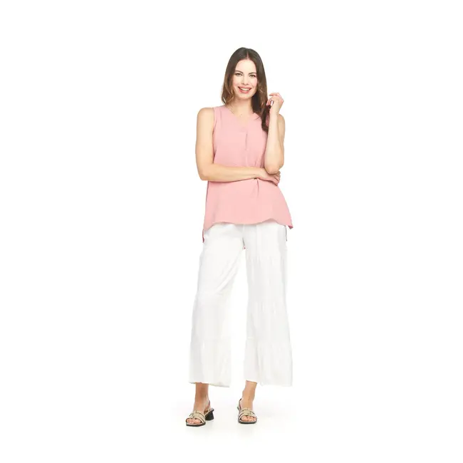 Papillon Mya - Sleeveless V Neck Top in Pink