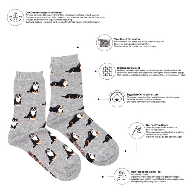 Friday Sock Co. Women's Bernese Mountain Dog Socks