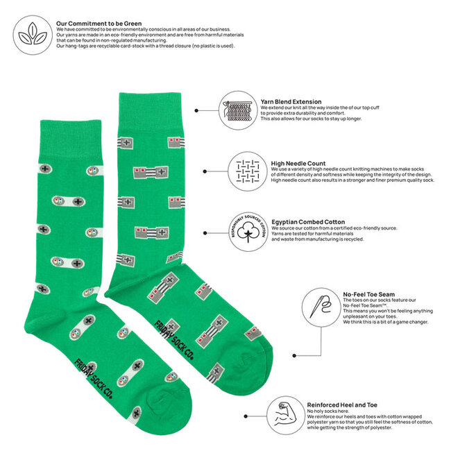 Friday Sock Co. Men’s Video Game Controller Socks