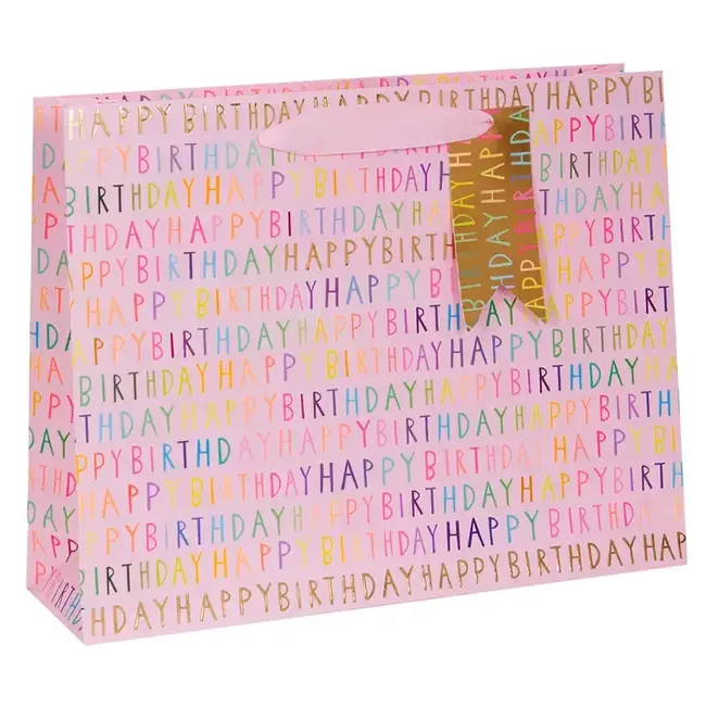 Bag - Large - Landscape - Happy Birthday Pink
