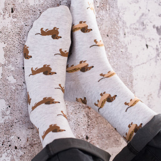 Friday Sock Co. Men's Hot Dog Wiener Dog Socks